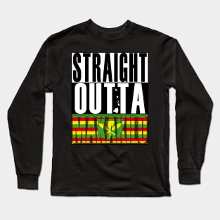 Straight Outta Makakilo Hawai'i Kanaka Maoli Flag by Hawaii Nei All Day Long Sleeve T-Shirt